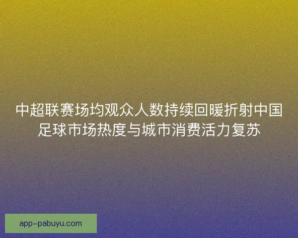 中超联赛场均观众人数持续回暖折射中国足球市场热度与城市消费活力复苏