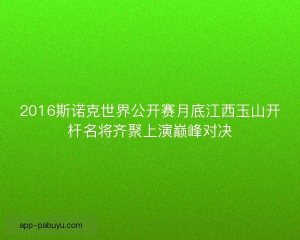 2016斯诺克世界公开赛月底江西玉山开杆名将齐聚上演巅峰对决 2016斯诺克世界公开赛月底江西玉山开杆名将齐聚上演巅峰对决